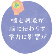 噛む刺激が脳に伝わらず学力に影響が