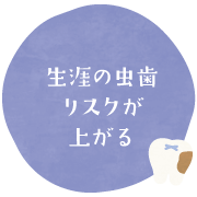 生涯の虫歯リスクが上がる